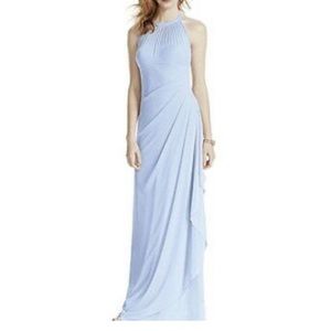 David’s Bridal Ice Blue Chiffon Dress